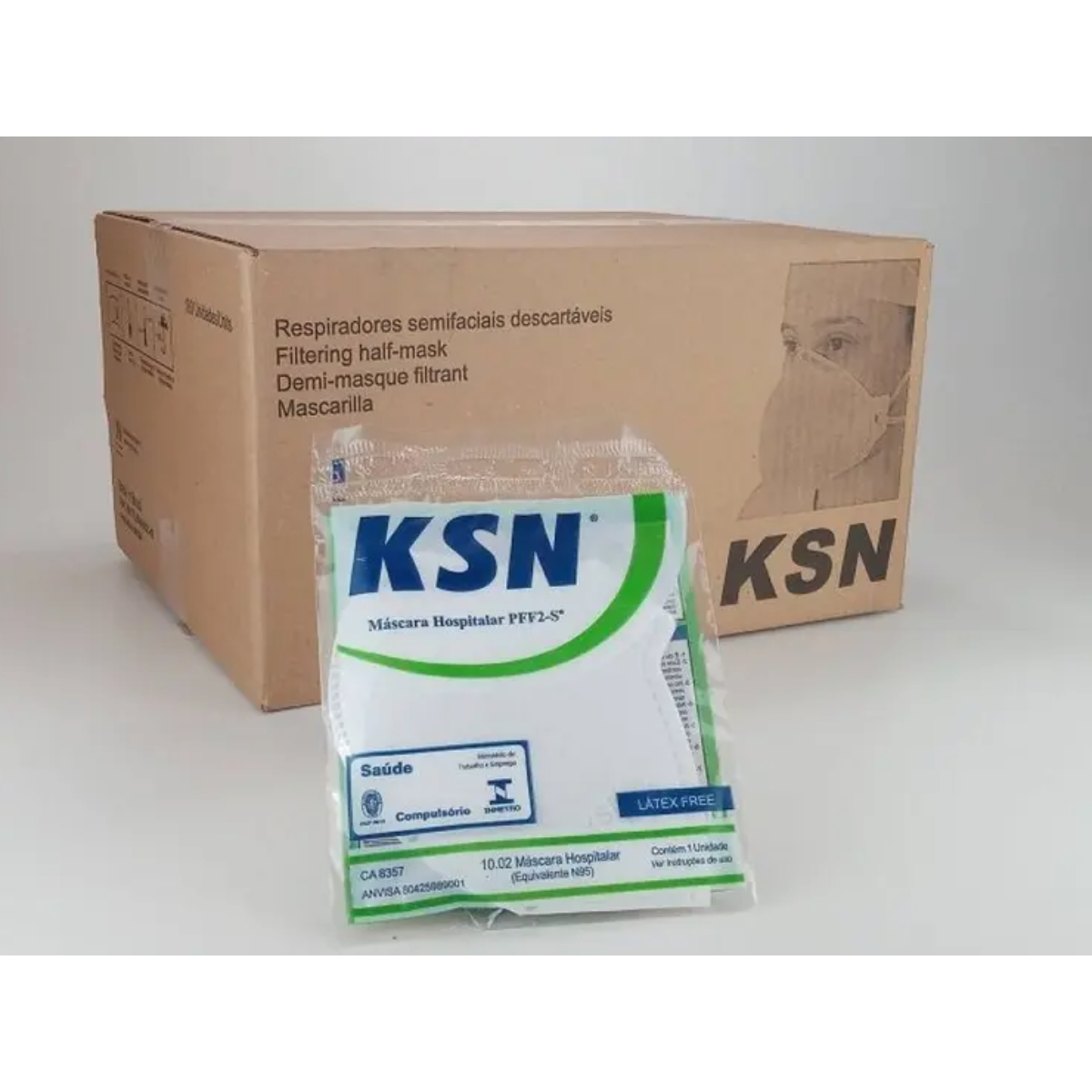 Kit C/20 Máscara Alta Proteção N95 PFF2 Descartável KSN