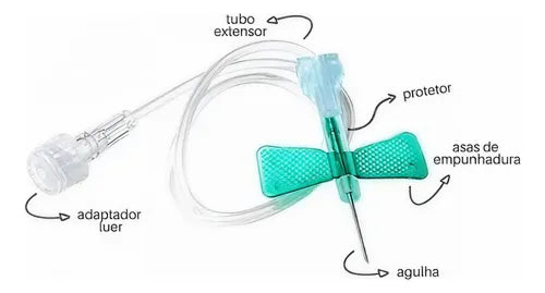 100 Un Scalp Intravenoso Coleta de Sangue 21g Escalpe Safer