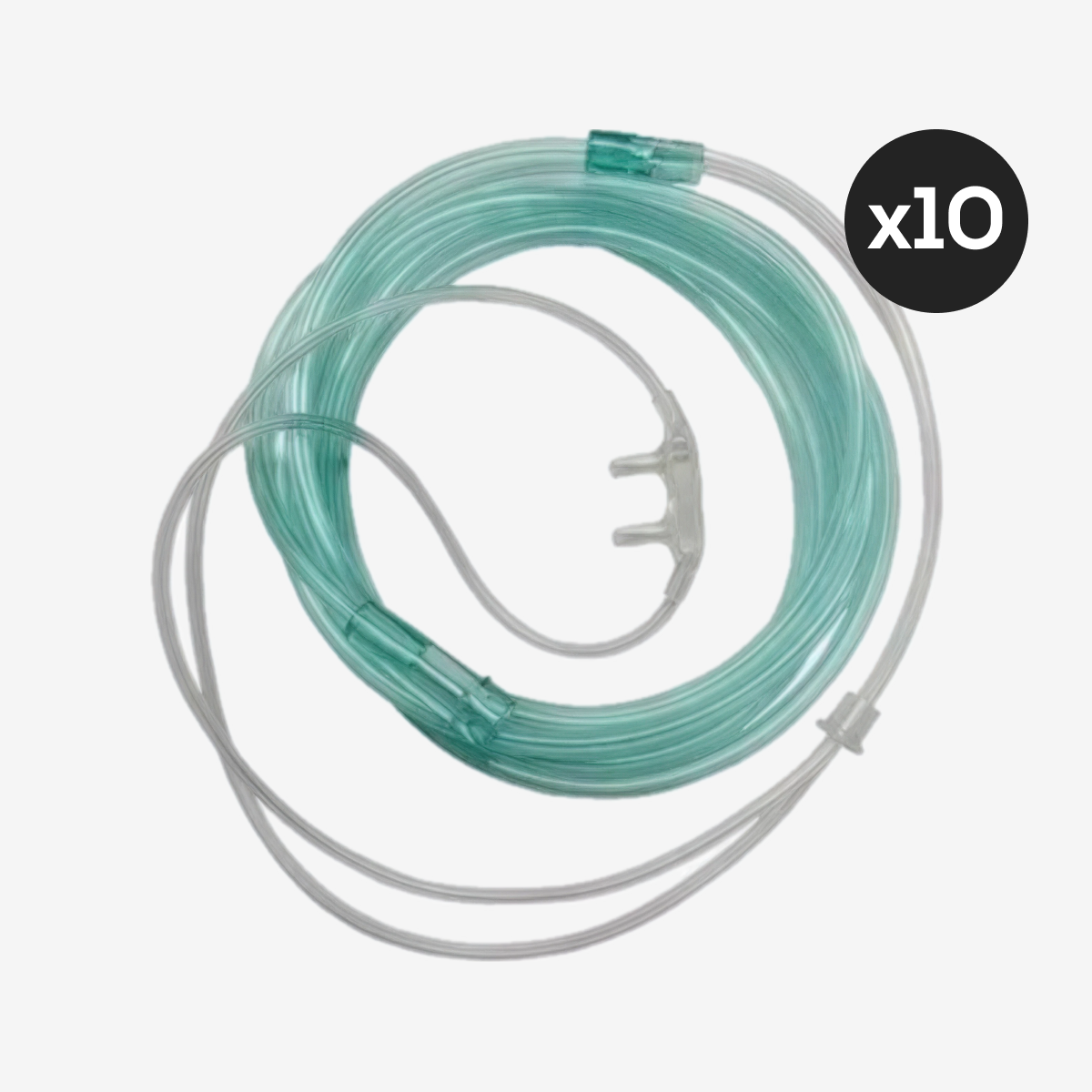 10 Un Cateter Oxig. Nasal Tipo Oculos 2,0m Adulto Foyomed