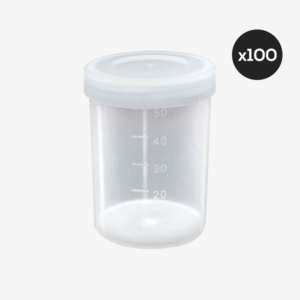 Pote Coletor Universal 50ml Estéril Sem Pá C/100 Unidades