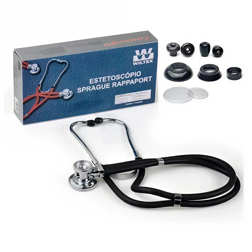 Estetoscópio Prof. Rappaport Preto Adulto e Pediátrico