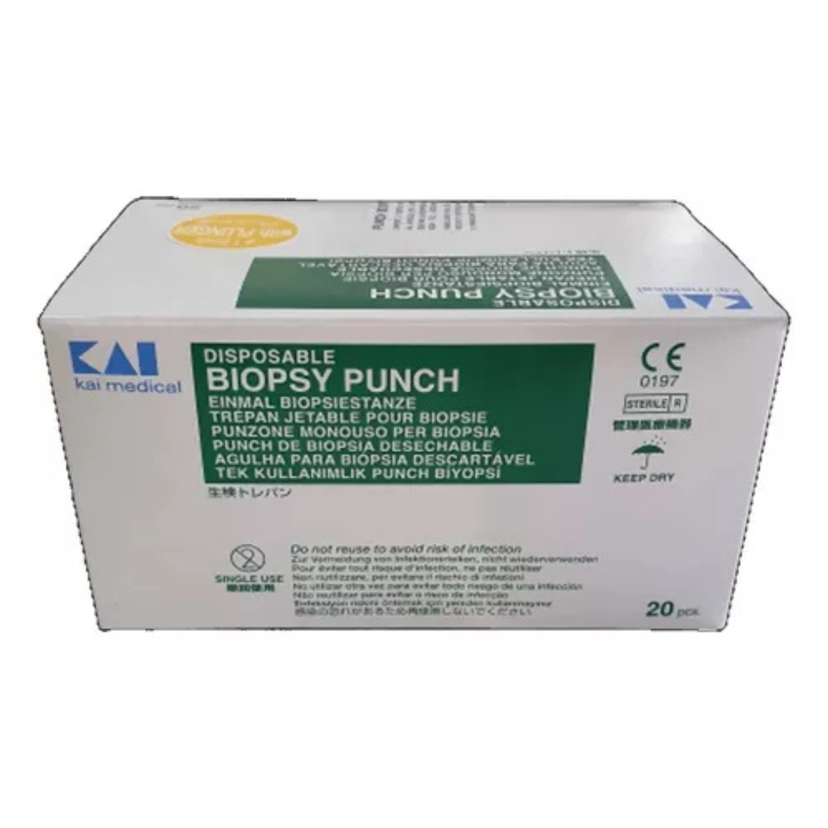 20 Un Punch p/ Biópsia Unidade Tattoo Piercing KAI - 4mm
