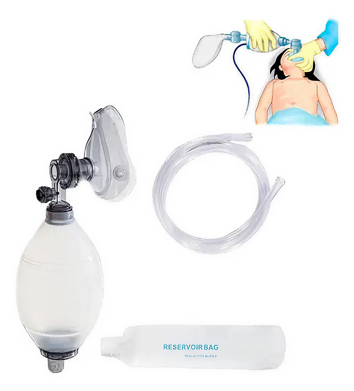 Reanimador Respiratório Manual De Silicone Neonatal- Foyomed